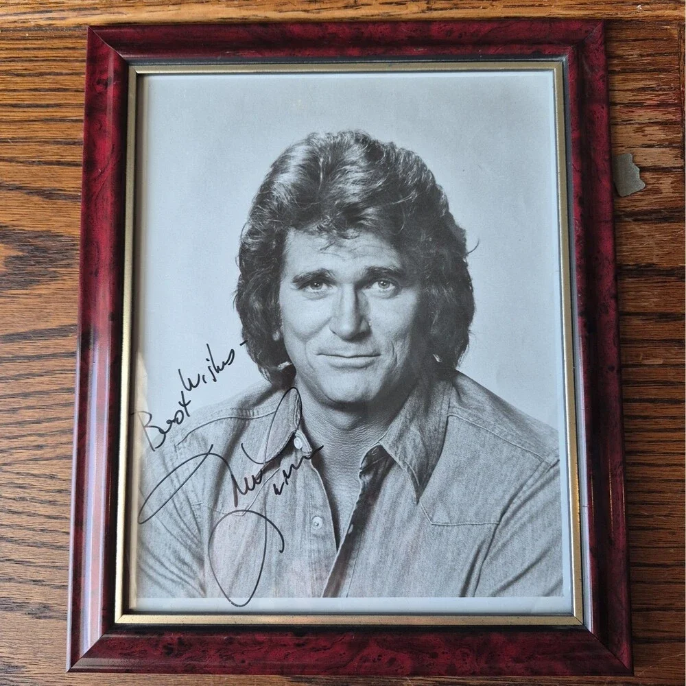 Michael Landon Hand Signed Black and White Photo 8